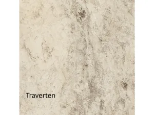 Traverten asztallap / fekete láb