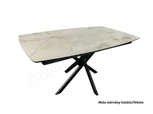 Mola márvány hatású asztallap / fekete láb